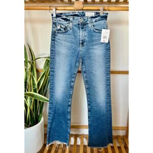 AG Denim Bootcut Raw Hem Mid Rise Denim